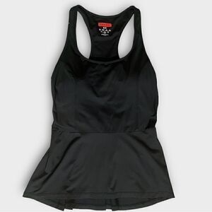 SPANX Peplum Shaper Tank Top Racer Back Top Black NWOT, Size: M